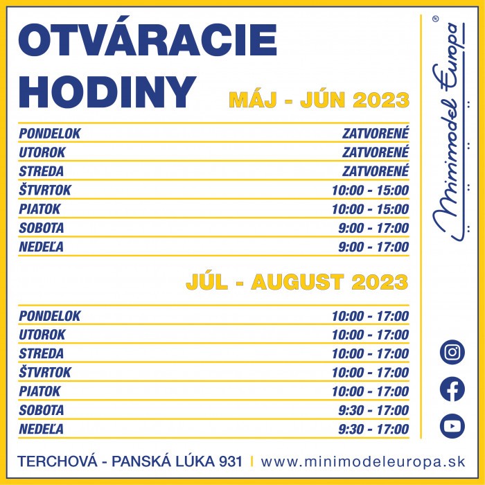 MME otvaracie hodiny leto 23